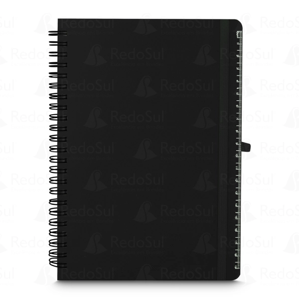 Caderno Personalizado de Anotações em pp reciclável com suporte para caneta